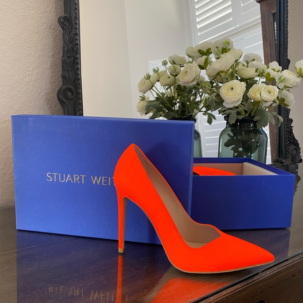 Stuart Weitzman Women's NEON Orange Heels
